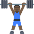 🏋🏿 person lifting weights: dark skin tone display on Facebook